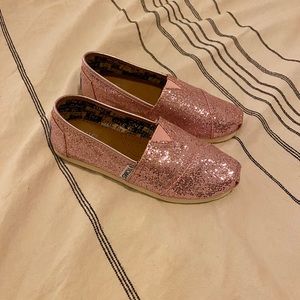 TOMS glitter pink shoe